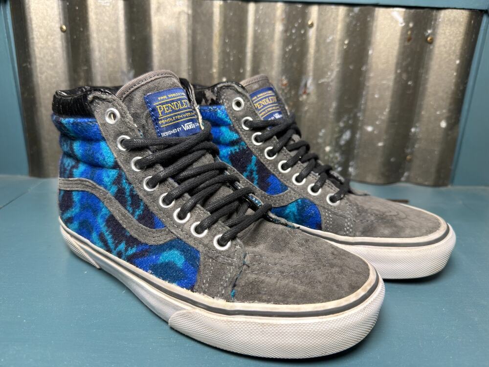Vans x Pendleton SK8-Hi MTE Wool Suede Hi-Top Sneakers M 4.5 W 6 Tribal Asphalt
